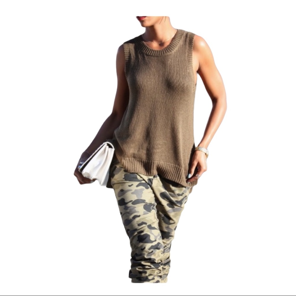 H&M Olive Green Sleeveless Knit Top